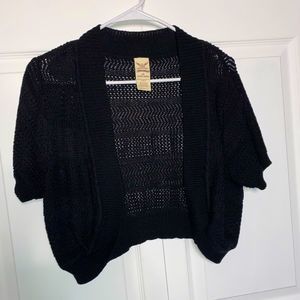 Plus size cropped short sleeve cardigan